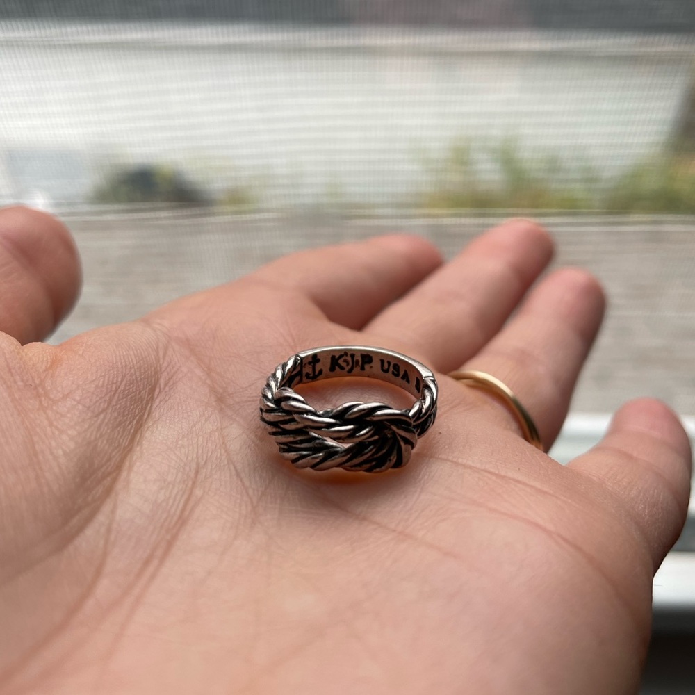 Kiel James Patrick KJP Antique Sailor Knot Ring in Silver